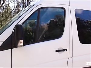 bums BUS - nasty German teenager gets humped in the van
