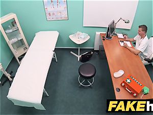 fake hospital diminutive platinum-blonde Czech patient health test