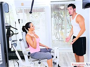 Reagan Foxx finds a hefty beef whistle to ride in the gym