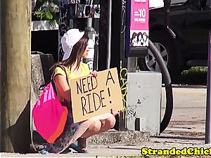 Stranded nubile lets him pound her for the fare